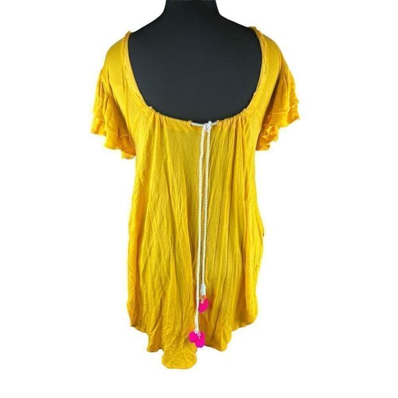 FREE PEOPLE Womens Top Fiesta Nueva Relaxed Marigold Yellow Size XS boho hippie - Picture 5 of 11